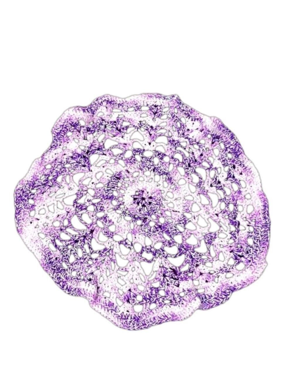 Handmade Crochet Doily Purple and Pink - centrepiece decor